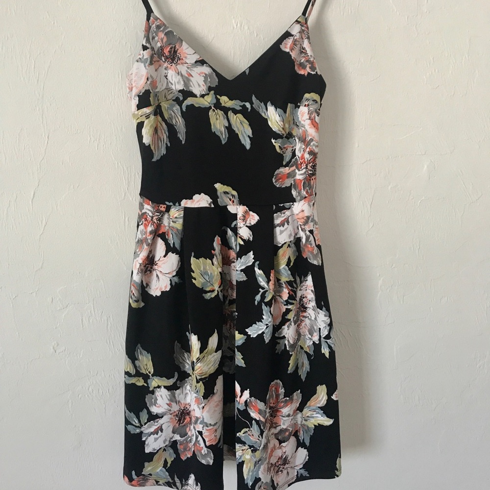Brand new black floral dress